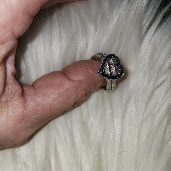 Vintage white gold and sapphire ring.7 - Picture 2 of 10